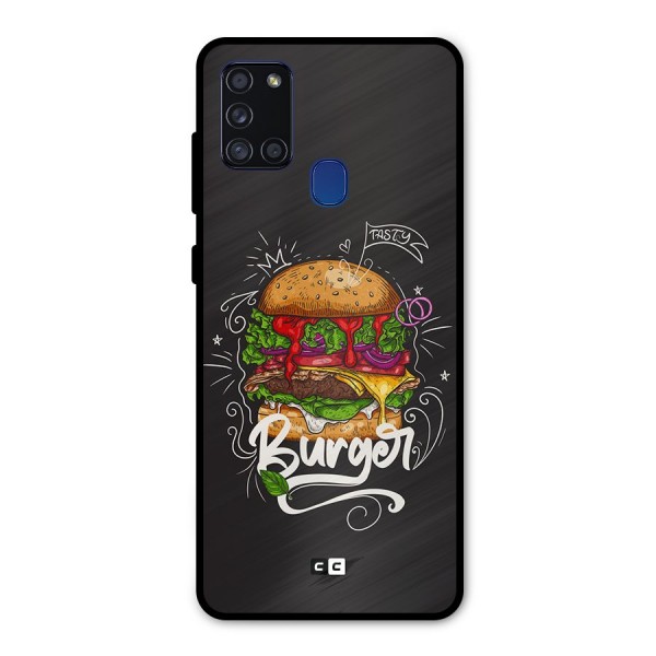 Burger Lover Metal Back Case for Galaxy A21s