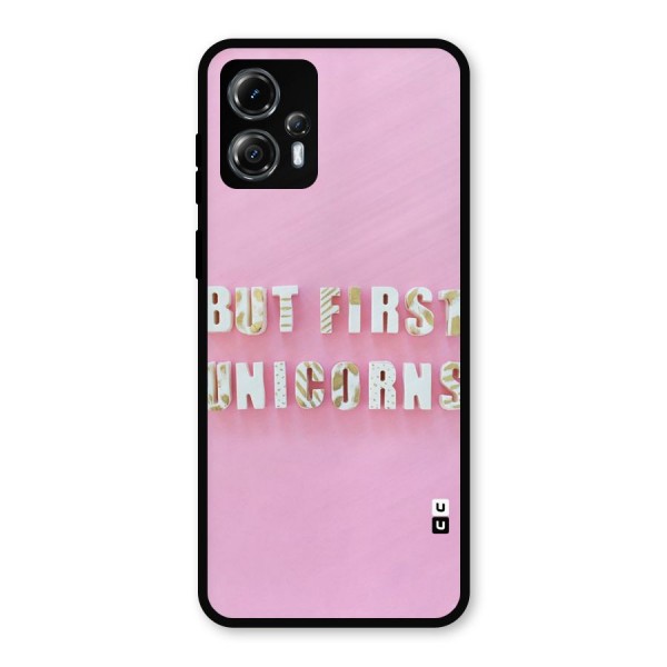 But First Unicorns Metal Back Case for Moto G13