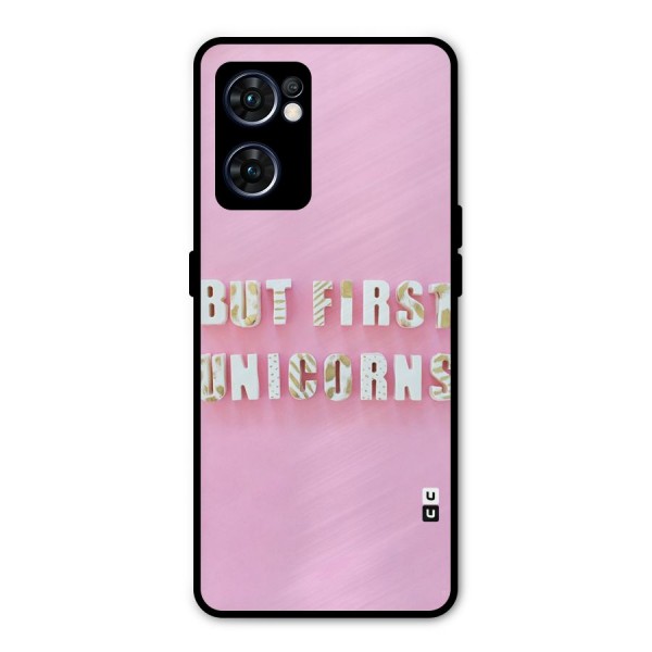 But First Unicorns Metal Back Case for Oppo Reno7 5G