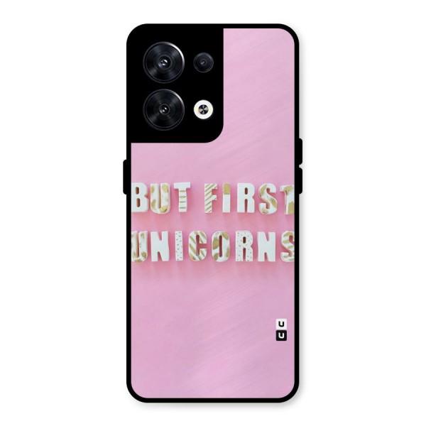 But First Unicorns Metal Back Case for Oppo Reno8 5G