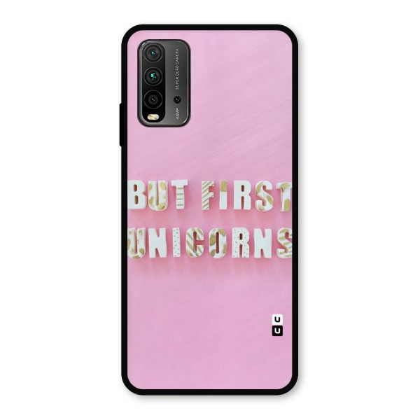 But First Unicorns Metal Back Case for Redmi 9 Power