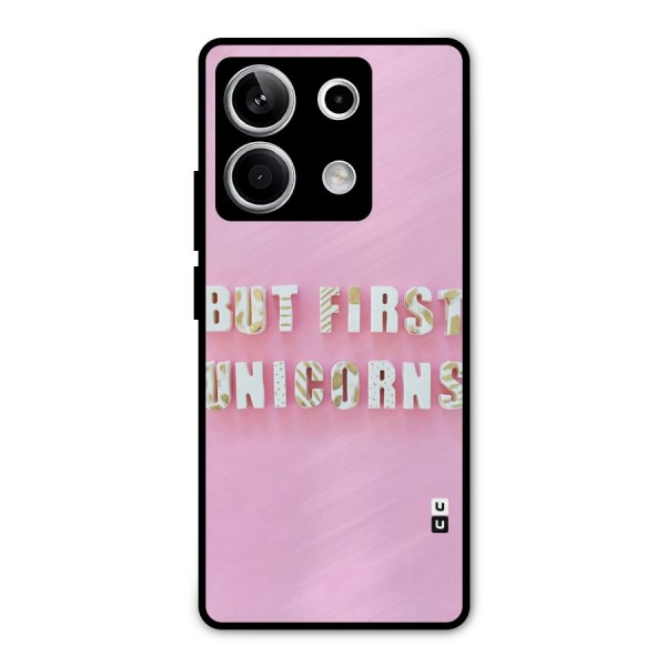 But First Unicorns Metal Back Case for Redmi Note 13 5G
