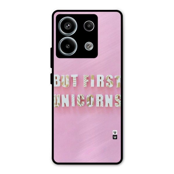But First Unicorns Metal Back Case for Redmi Note 13 Pro 5G