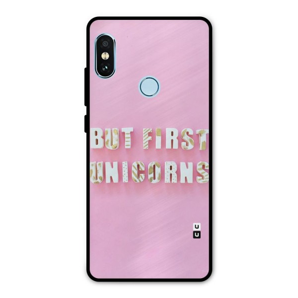 But First Unicorns Metal Back Case for Redmi Note 5 Pro