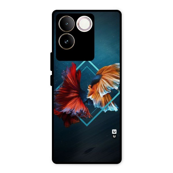 Butterfly Diamond Design Metal Back Case for Vivo T2 Pro