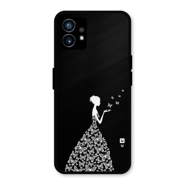 Butterfly Dress Metal Back Case for Nothing Phone 1