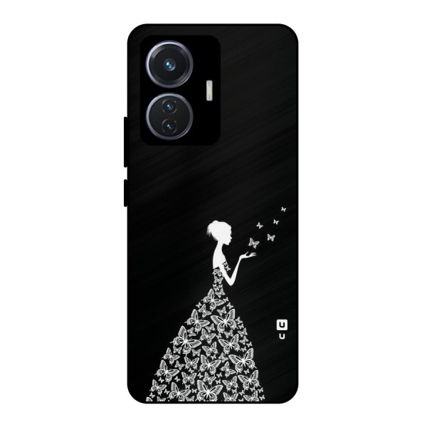 Butterfly Dress Metal Back Case for iQOO Z6 44W