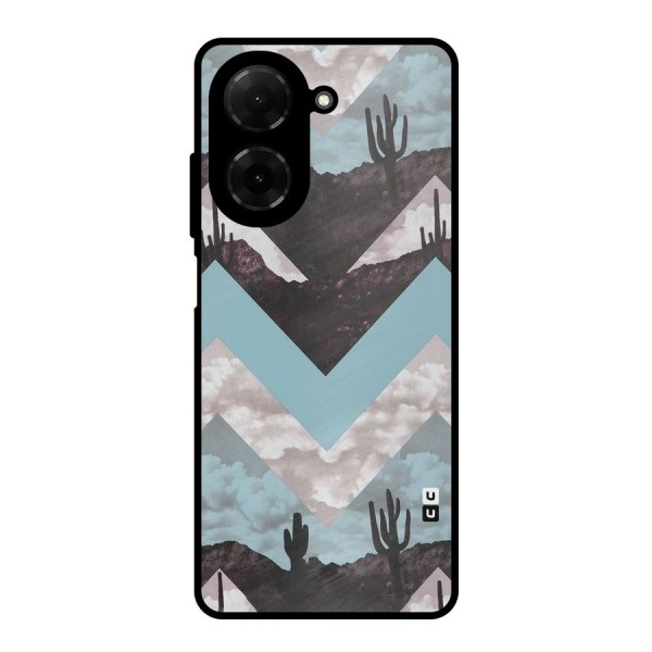 Cacutus Zig Zag Pattern Metal Back Case for Poco C71