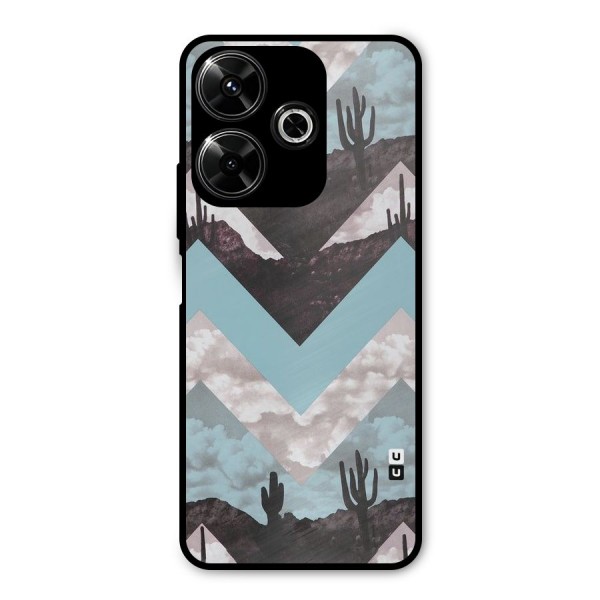 Cacutus Zig Zag Pattern Metal Back Case for Poco M6 Plus