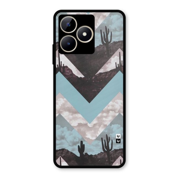 Cacutus Zig Zag Pattern Metal Back Case for Realme C53