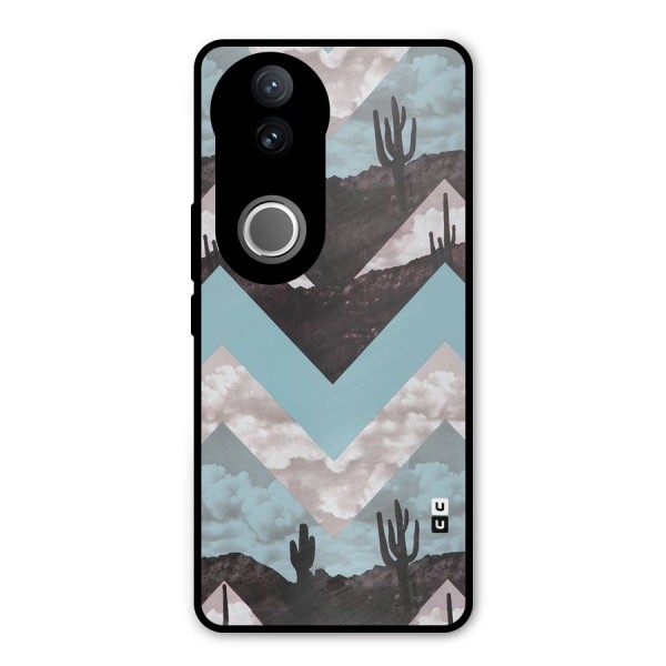 Cacutus Zig Zag Pattern Metal Back Case for Vivo V50e
