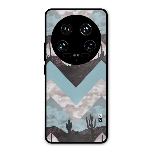 Cacutus Zig Zag Pattern Metal Back Case for Xiaomi 14 Ultra
