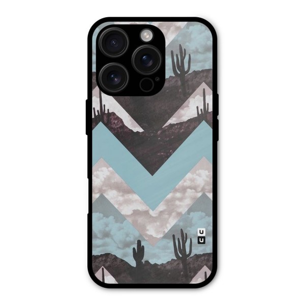 Cacutus Zig Zag Pattern Metal Back Case for iPhone 16 Pro