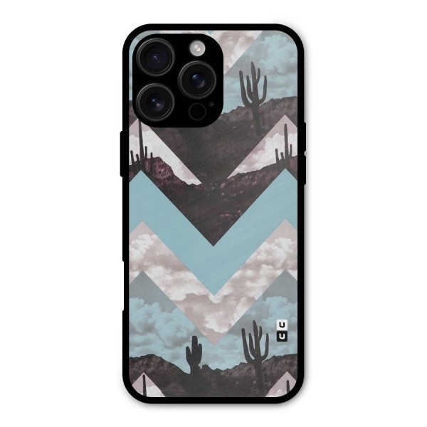 Cacutus Zig Zag Pattern Metal Back Case for iPhone 16 Pro Max