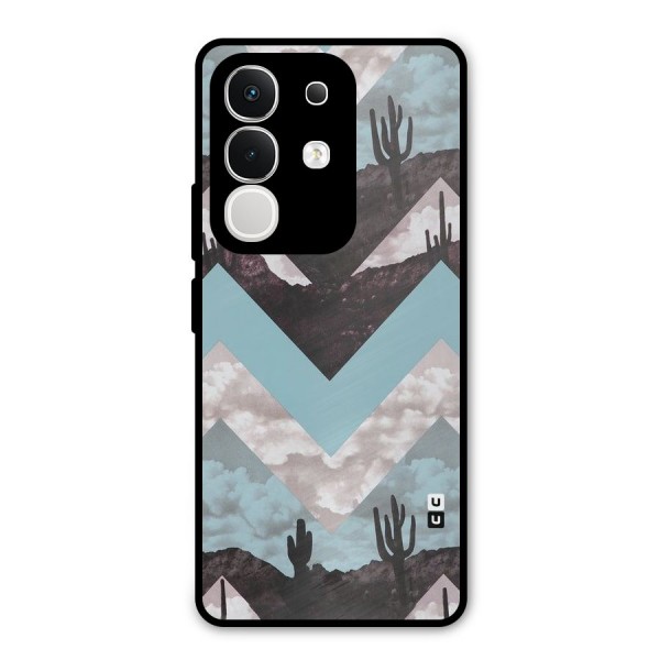 Cacutus Zig Zag Pattern Metal Back Case for iQOO Z10x