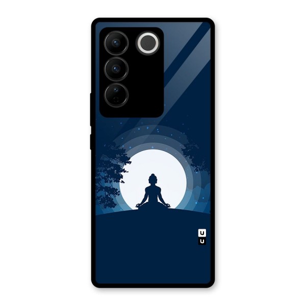 Calm Meditation Glass Back Case for Vivo V27 Pro