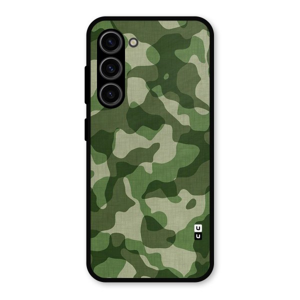 Camouflage Pattern Art Metal Back Case for Galaxy S23