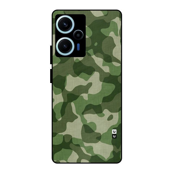 Camouflage Pattern Art Metal Back Case for Poco F5