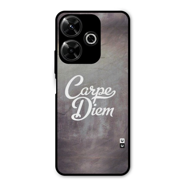 Carpe Diem Rugged Metal Back Case for Poco M6 Plus