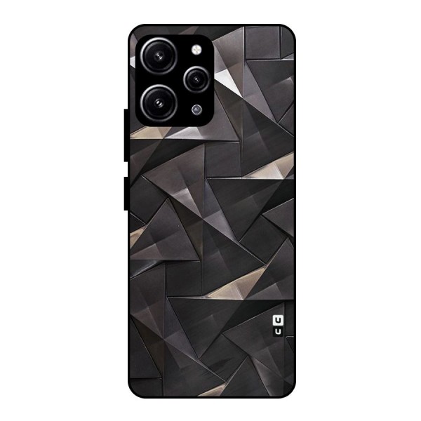 Carved Triangles Glass Back Case for Redmi 12 4G