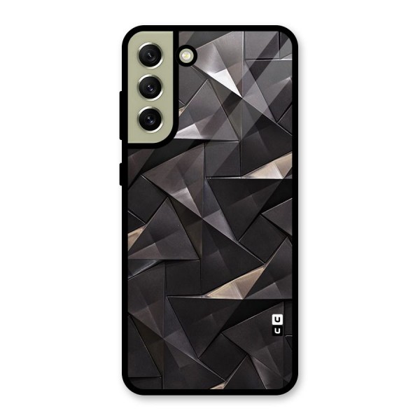 Carved Triangles Metal Back Case for Galaxy S21 FE 5G (2023)