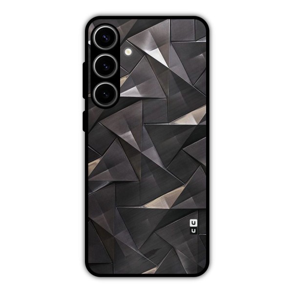 Carved Triangles Metal Back Case for Galaxy S24 Plus