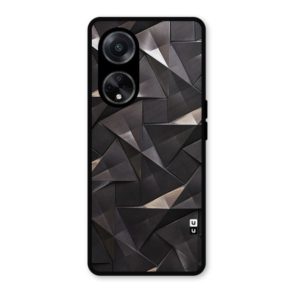 Carved Triangles Metal Back Case for Oppo F23
