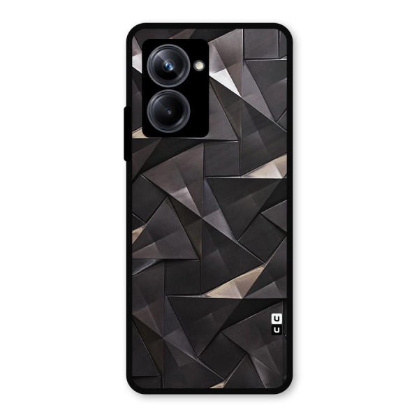 Carved Triangles Metal Back Case for Realme 10 Pro