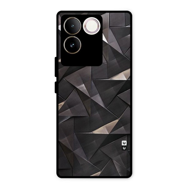 Carved Triangles Metal Back Case for Vivo T2 Pro