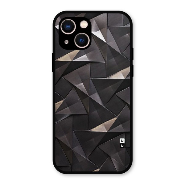 Carved Triangles Metal Back Case for iPhone 13