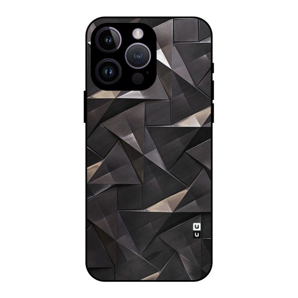 Carved Triangles Metal Back Case for iPhone 14 Pro Max