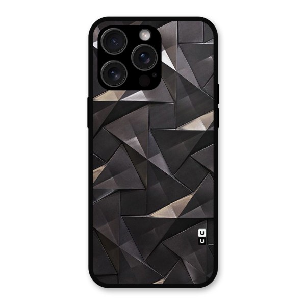 Carved Triangles Metal Back Case for iPhone 15 Pro Max