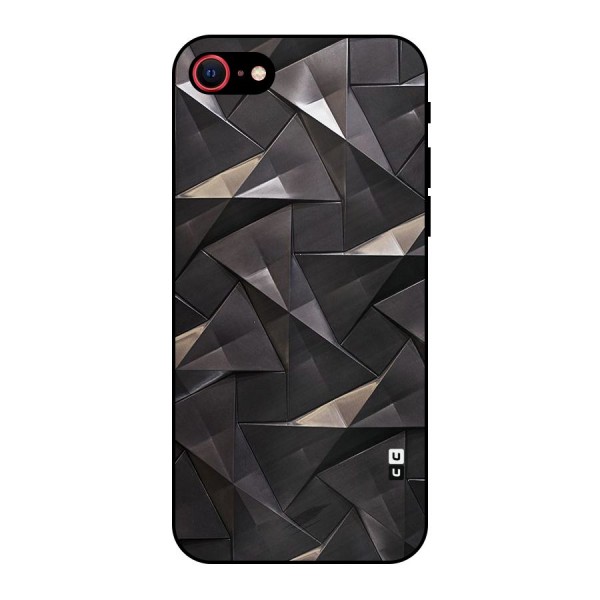 Carved Triangles Metal Back Case for iPhone SE 2022