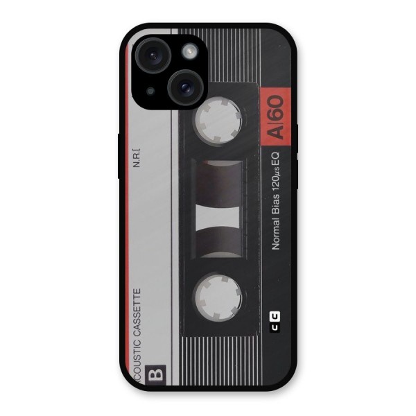 Casette Design Metal Back Case for iPhone 15