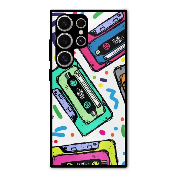 Cassette Pattern Metal Back Case for Galaxy S24 Ultra