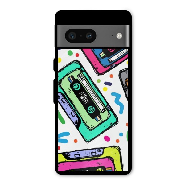 Cassette Pattern Metal Back Case for Google Pixel 7