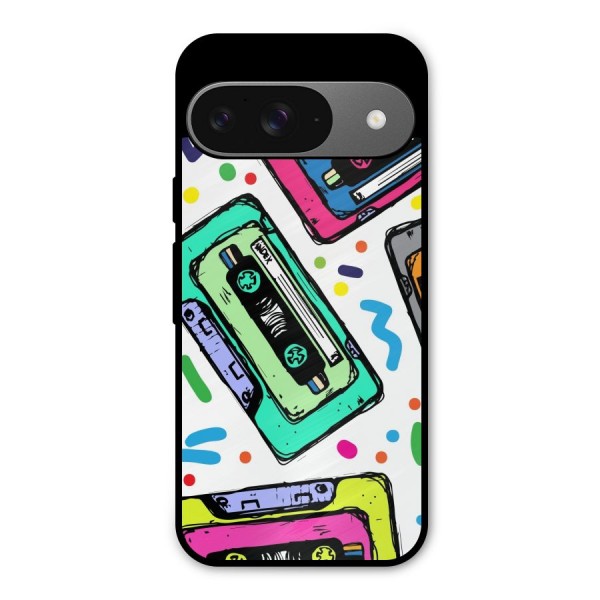 Cassette Pattern Metal Back Case for Google Pixel 9