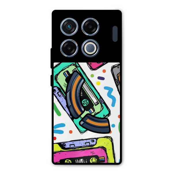 Cassette Pattern Metal Back Case for Infinix GT 20 Pro