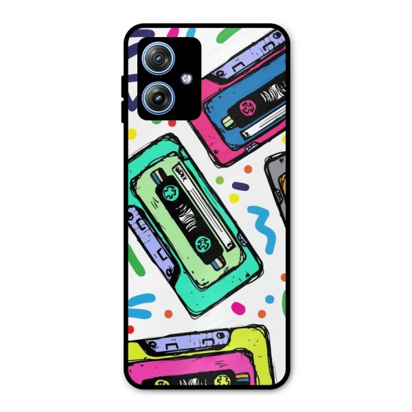 Cassette Pattern Metal Back Case for Moto G54