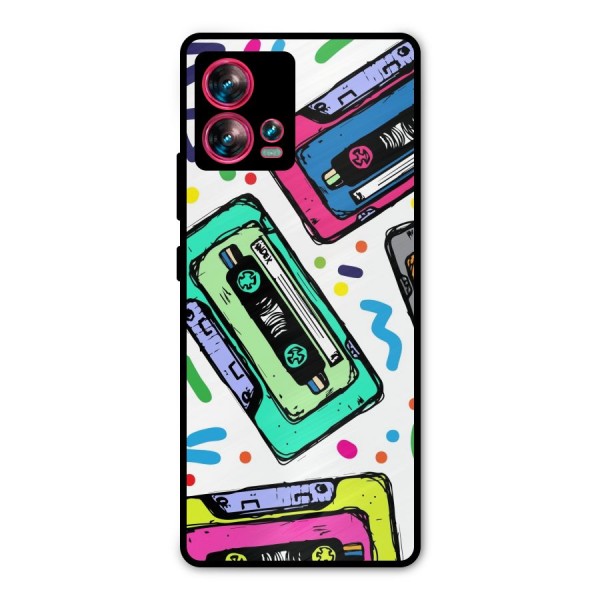 Cassette Pattern Metal Back Case for Motorola Edge 30 Fusion