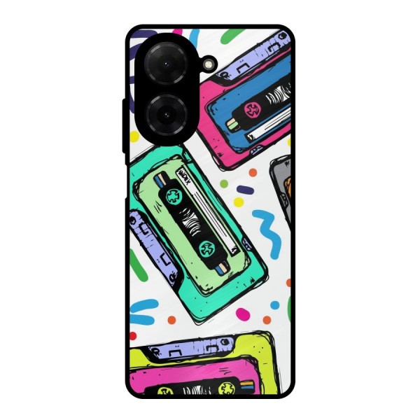 Cassette Pattern Metal Back Case for Poco C71
