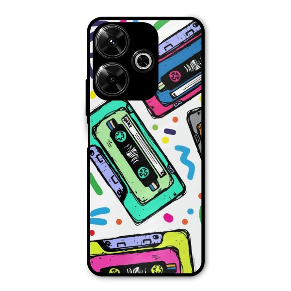 Cassette Pattern Metal Back Case for Poco M6 Plus