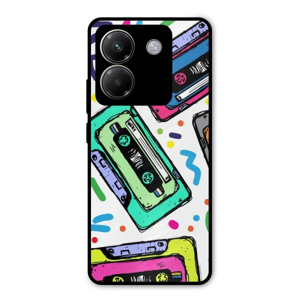 Cassette Pattern Metal Back Case for Poco M7 Pro 5G