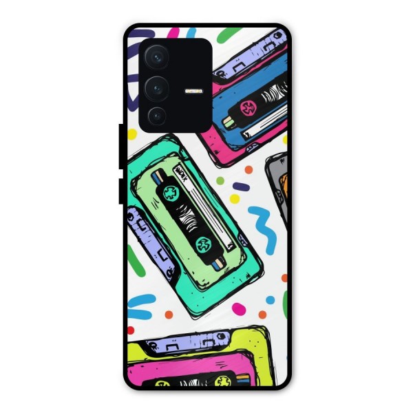 Cassette Pattern Metal Back Case for Vivo V23 Pro