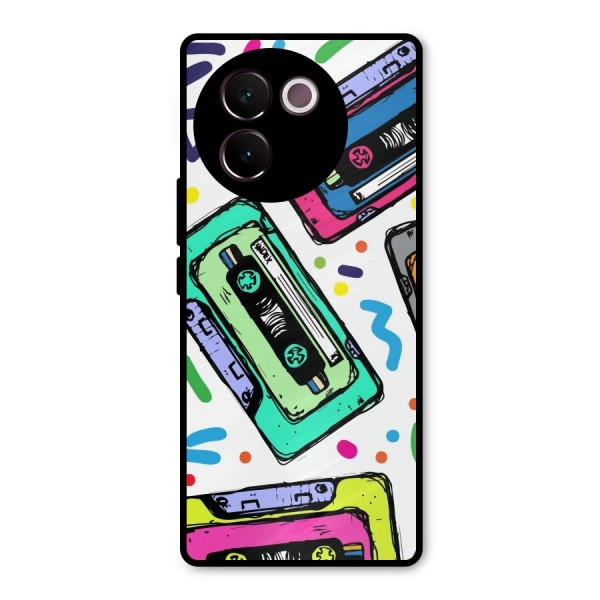 Cassette Pattern Metal Back Case for Vivo V30e