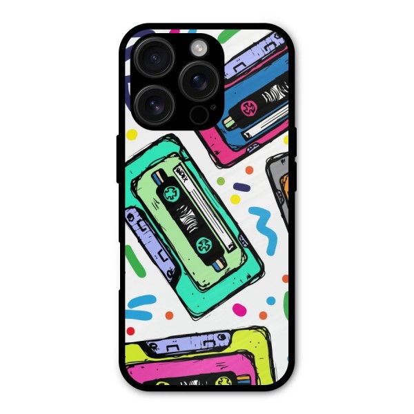 Cassette Pattern Metal Back Case for iPhone 16 Pro