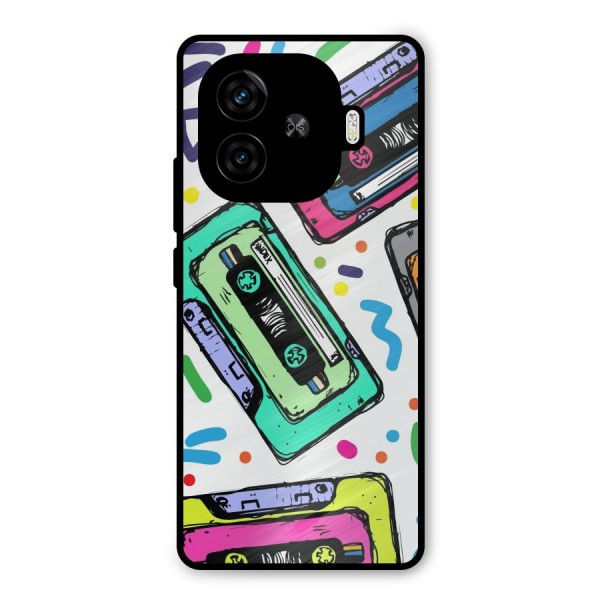 Cassette Pattern Metal Back Case for iQOO Z9 Turbo