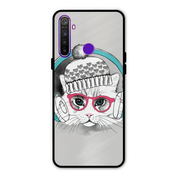 Cat Headphones Metal Back Case for Realme Narzo 10