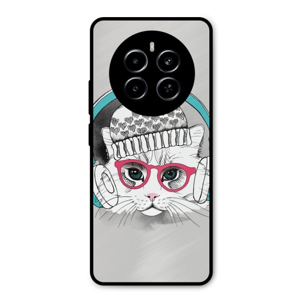 Cat Headphones Metal Back Case for Realme P1