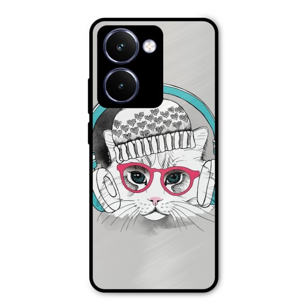 Cat Headphones Metal Back Case for Realme P3 Ultra